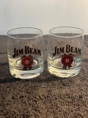 Jim Beam Logo Whiskey Glasses - Set of 2